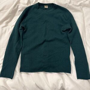 J Crew Cashmere Green Sweater Small